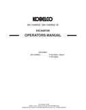 Kobelco Excavator SK115SRDZ SK115SRDZ-1E Operator Manual
