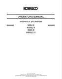KOBELCO HYDRAULIC EXCAVATOR K904 II K904L II K905 II K905LC II OPERATOR MANUAL