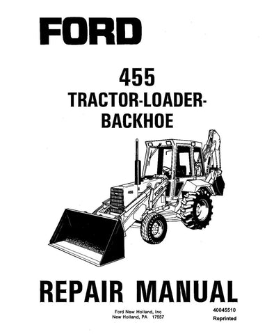 FORD 455 TRACTOR LOADER BACKHOE REPAIR MANUAL - PDF FILE