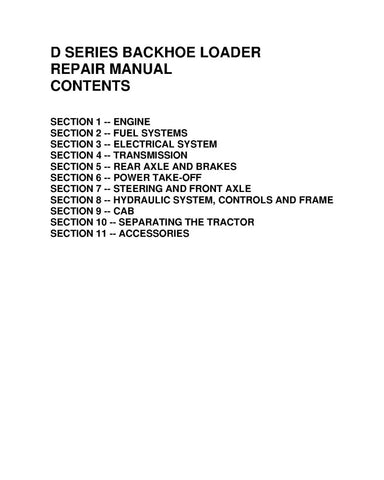 FORD 455D, 555D, 575D, 655D AND 675D TRACTOR LOADER BACKHOE SERVICE MANUAL - PDF FILE