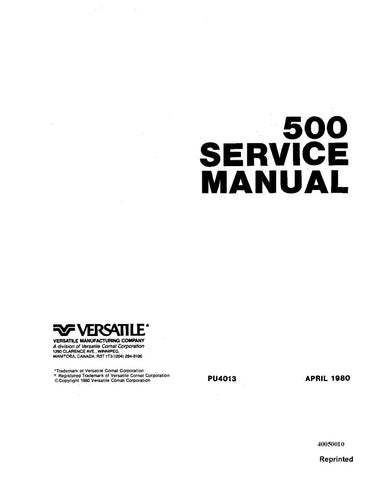 VERSATILE 500 4WD ARTICULATED TRACTOR SERVICE MANUAL 40050010 - PDF FILE
