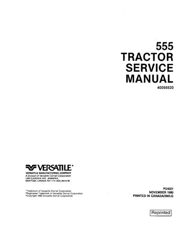 VERSATILE 555 4WD ARTICULATED TRACTOR SERVICE MANUAL 40055520 - PDF FILE