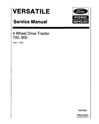 VERSATILE 700 AND 900 4WD ARTICULATED TRACTOR SERVICE MANUAL 40070020 - PDF FILE