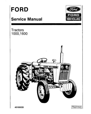 FORD 1000 AND 1600 TRACTOR SERVICE MANUAL - PDF FILE
