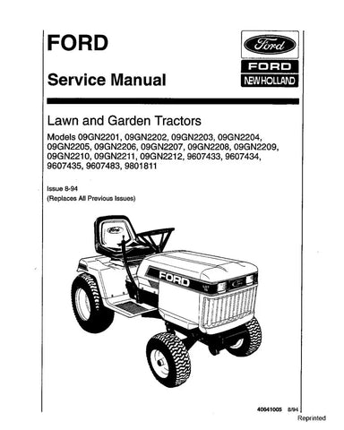 FORD LGT12, LGT12H, LGT14, LGT14H, LGT17, LGT18H LAWN TRACTOR SERVICE MANUAL - PDF FILE