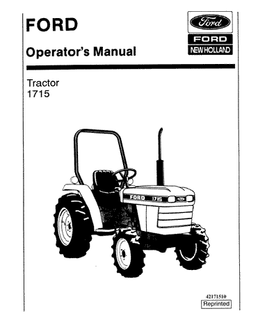 1715 Ford Tractor - New Holland Operator's Manual 42171510 Download PDF - Manual labs