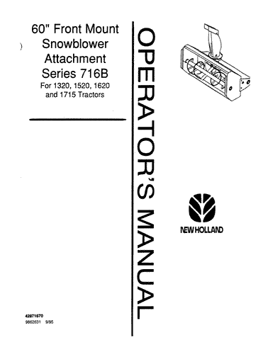 1320, 1520, 1620, 716B - New Holland Operator's Manual 42871670 Download PDF - Manual labs