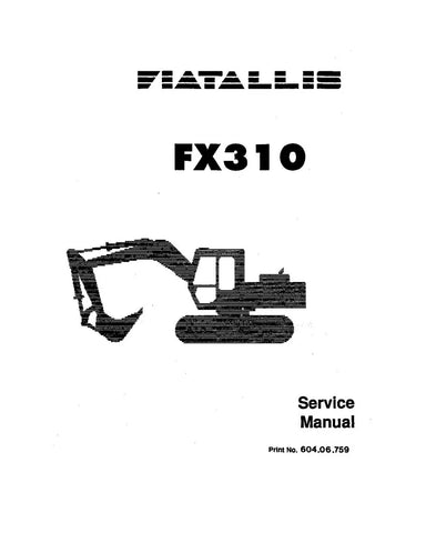 FIAT-ALLIS FX310 CRAWLER EXCAVATOR SERVICE MANUAL 60406759 - PDF FILE