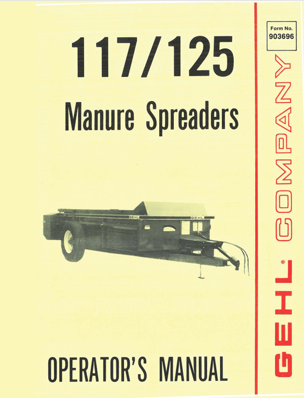 GEHL 117, 127 (903696A) OPERATOR MANUAL - PDF FILE
