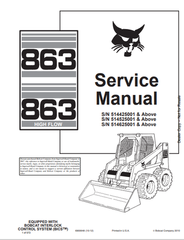 Discover the comprehensive BOBCAT 863 Service Manual (6900648) in PDF format. Access detailed maintenance and repair information for optimal performance.