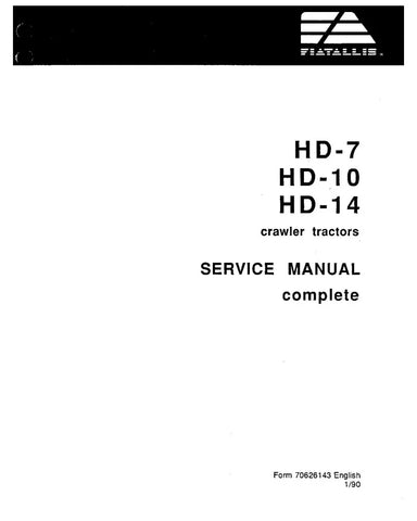 FIAT-ALLIS HD-7, HD-10, HD-14 CRAWLER TRACTOR SERVICE MANUAL 70626143 - PDF FILE