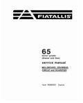 FIAT-ALLIS 65 MOTOR GRADER SERVICE MANUAL 70685820 - PDF FILE