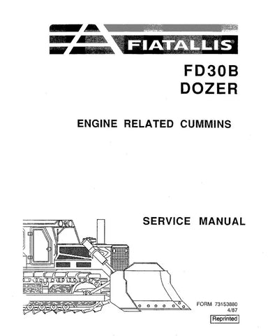 FIAT-ALLIS FD30B CRAWLER DOZER SERVICE MANUAL - PDF FILE