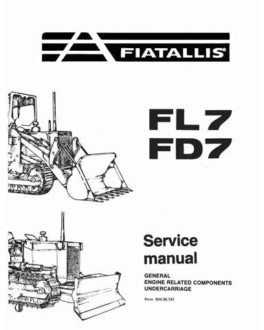 FIAT-ALLIS FD7 CRAWLER DOZER SERVICE MANUAL - PDF FILE