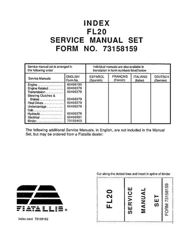 FIAT-ALLIS FL20 CRAWLER LOADER SERVICE MANUAL - PDF FILE