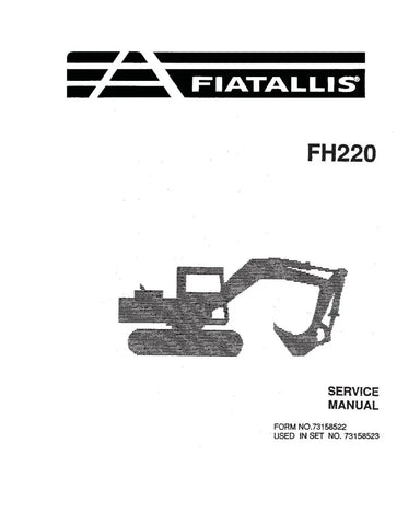 FIAT-ALLIS FH220 HYDRAULIC EXCAVATOR SERVICE MANUAL - PDF FILE
