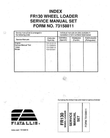 FIAT-ALLIS FR130 WHEELED LOADER SERVICE MANUAL - PDF FILE