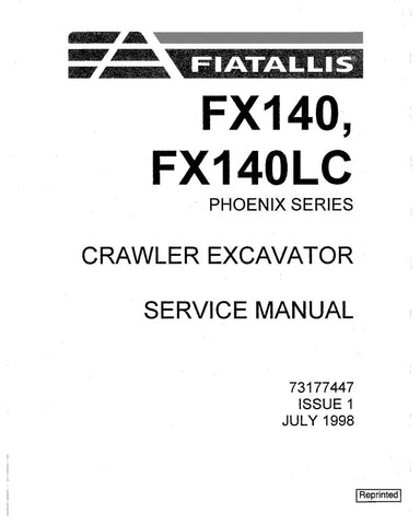 FIAT-ALLIS FX140 AND FX140LC PHOENIX SERIES CRAWLER EXCAVATOR SERVICE MANUAL - PDF FILE