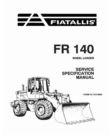 FIAT-ALLIS FR140 WHEELED LOADER SERVICE MANUAL - PDF FILE