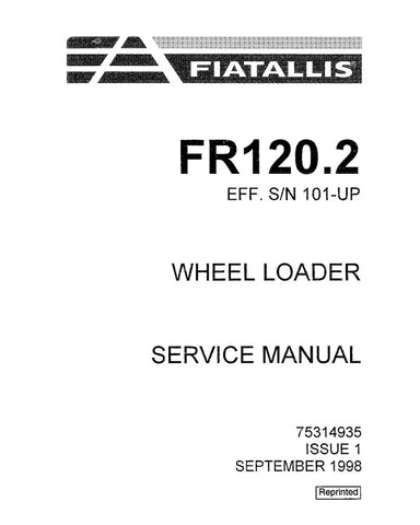 FIAT-ALLIS FR120.2 WHEELED LOADER SERVICE MANUAL - PDF FILE