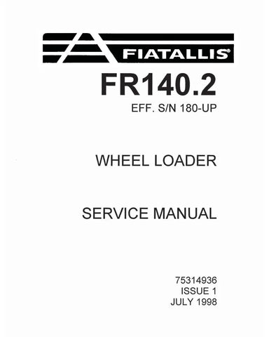 FIAT-ALLIS FR140.2 WHEELED LOADER SERVICE MANUAL - PDF FILE