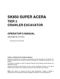 KOBELCO HYDRAULIC EXCAVATOR SK850 SUPER ACERA TIER 3 OPERATOR MANUAL