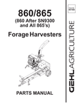 860 / 865 - Gehl Forage Harvesters Parts Manual - Manual labs