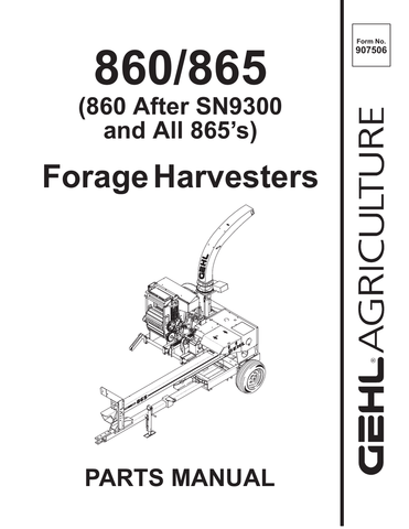 860 / 865 - Gehl Forage Harvesters Parts Manual - Manual labs