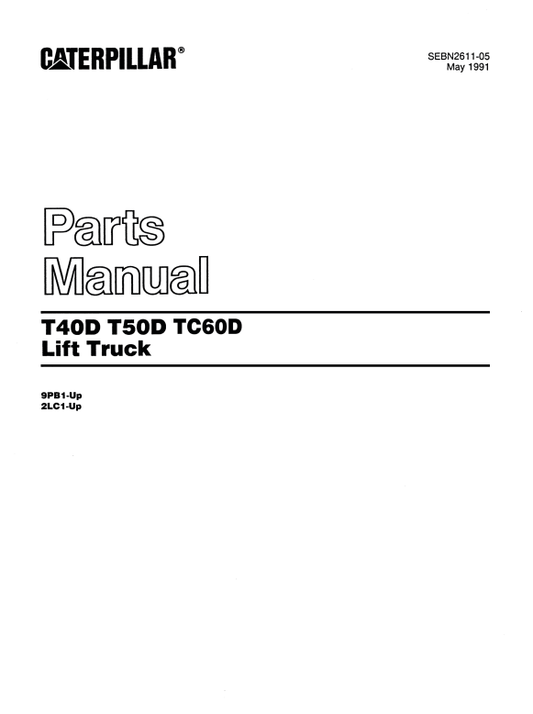 CAT FORKLIFT TC60D SPARE PARTS MANUAL - PDF FILE