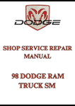 98 DODGE RAM TRUCK SM SHOP SERVICE REPAIR MANUAL - PDF