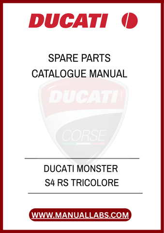 DUCATI MONSTER S4 RS TRICOLORE SPARE PARTS CATALOGUE MANUAL - PDF FILE