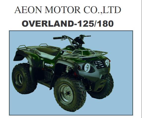 Ensure your AEON OVERLAND 125 180 ATV runs at peak performance with our comprehensive Service Repair Manual. This essential guide provides detailed instructions for maintenance, troubleshooting, and repairs, empowering you to tackle any issue with confidence.