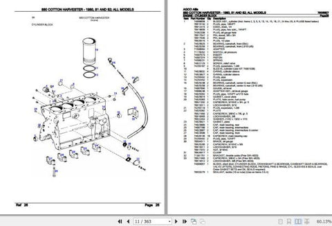 Enhance the efficiency of your AGCO Allis Cotton Harvester 880 with our comprehensive Spare Parts Catalogue Manual (79005827) in PDF format. This essential resource