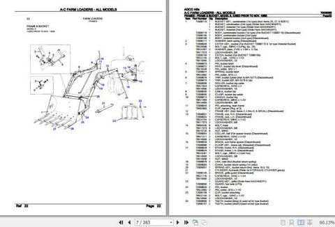 ENHANCE YOUR AGRICULTURAL EFFICIENCY WITH THE AGCO ALLIS FARM LOADERS A-C SPARE PARTS CATALOGUE MANUAL (79006059) IN PDF FORMAT. THIS COMPREHENSIVE MANUAL PROVIDES DETAILED INFORMATION ON SPARE PARTS, ENSURING YOU HAVE THE RIGHT COMPONENTS FOR MAINTENANCE AND REPAIRS. WITH EASY NAVIGATION AND CLEAR ILLUSTRATIONS, YOU CAN QUICKLY