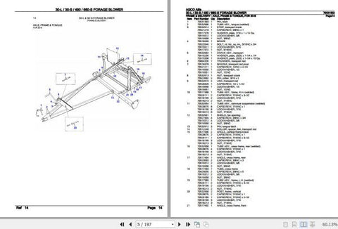 Enhance your maintenance and repair capabilities with the AGCO Allis Forage Blower Spare Parts Catalogue Manual (79001532). This comprehensive PDF file provides detailed diagrams 
