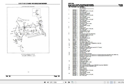 Enhance your AGCO Allis equipment with the comprehensive Sickle Bar Mower Spare Parts Catalogue Manual