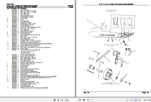 Scopri il manuale di ricambi AGCO ALLIS SICKLE BAR MOWER 3 5 7 B C B-IND WC, codice 9001530B, in formato PDF. Questo catalogo dettagliato è essenziale per chi desidera mantenere e riparare il proprio falciacondizioni AGCO con precisione