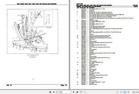 Enhance the performance and longevity of your AGCO Allis Sickle Bar Mower with the comprehensive Spare Parts Catalogue Manual (79001529). This PDF file is an essential resource for owners of models 80R, 80R3, 80S, 80T, 82R, 82S, and 82T, providing