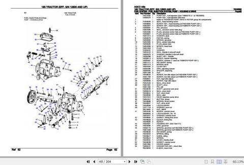 Enhance the longevity and performance of your AGCO Allis Tractor 185 with our comprehensive Spare Parts Catalogue Manual (79005580) in PDF format. This essential resource provides detailed diagrams and part numbers, making it easy to identify and order