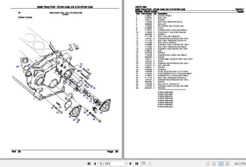 Enhance your AGCO Allis Tractor 6265 Star Cab DX3.70 with the comprehensive Spare Parts Catalogue Manual (79007817) in PDF format. This essential resource provides