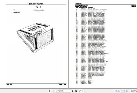 Enhance your AGCO Allis Tractor 9170 or 9190 with the comprehensive Spare Parts Catalogue Manual (79010345) available in a convenient PDF format. This essential resource 