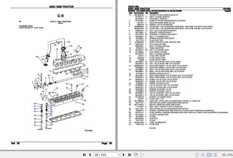 Unlock the full potential of your AGCO Allis Tractor 9435 and 9455 with the comprehensive Spare Parts Catalogue Manual (79016353) in PDF format. This essential resource provides