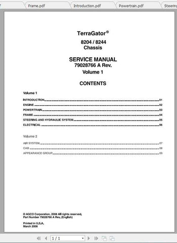 Enhance your maintenance capabilities with the AG CHEM EU APPLICATOR 8204, 8244 CHASSIS SHOP SERVICE MANUAL (Part No. 79028766A). This comprehensive PDF file
