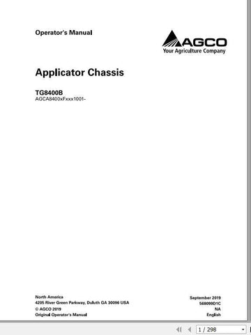 Enhance your operational efficiency with the AG CHEM EU APPLICATOR TG8400B CHASSIS OPERATOR MANUAL (PDF FILE). This comprehensive guide provides essential information for the effective use and maintenance of your applicator, ensuring