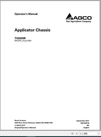 ENHANCE YOUR OPERATIONAL EFFICIENCY WITH THE AG CHEM EU APPLICATOR TG9300B CHASSIS OPERATOR MANUAL (PDF FILE). THIS COMPREHENSIVE GUIDE PROVIDES ESSENTIAL INFORMATION FOR THE EFFECTIVE USE AND MAINTENANCE OF YOUR APPLICATOR, ENSURING