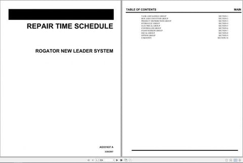 Enhance your maintenance efficiency with the AG CHEM L2020 L3020 Rogator New Leader System Shop Repair Time Schedule Manual (AG331637A) in PDF format. This comprehensive guide provides detailed repair schedules and procedures tailored specifically