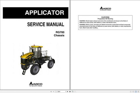 Enhance your maintenance capabilities with the AG CHEM RG700 Applicator Chassis Workshop Service Manual (Part Number: 79035584A). This comprehensive PDF file is an essential resource for technicians and operators, providing detailed diagrams
