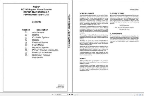 Enhance your maintenance efficiency with the AG CHEM RG700 ROGATOR Liquid System Shop Repair Time Schedule Manual (567545D1A) in PDF format. This comprehensive guide provides detailed repair schedules and procedures tailored specifically