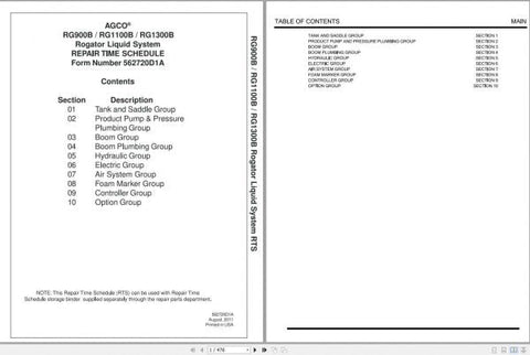 Enhance your maintenance efficiency with the AG CHEM RG900B, RG1100B, RG1300B Row Crop System Repair Time Schedule Manual (562720D1A) in PDF format. This comprehensive guide provides detailed repair schedules and procedures tailored specifically for your AG CHEM equipment, ensuring optimal performance and longevity