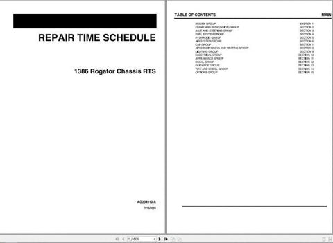 Enhance your maintenance efficiency with the AG CHEM SA 1386 Rogator Chassis RTS Repair Time Manual (AG334910A) in PDF format. This comprehensive guide provides detailed repair procedures, troubleshooting tips, and essential specifications